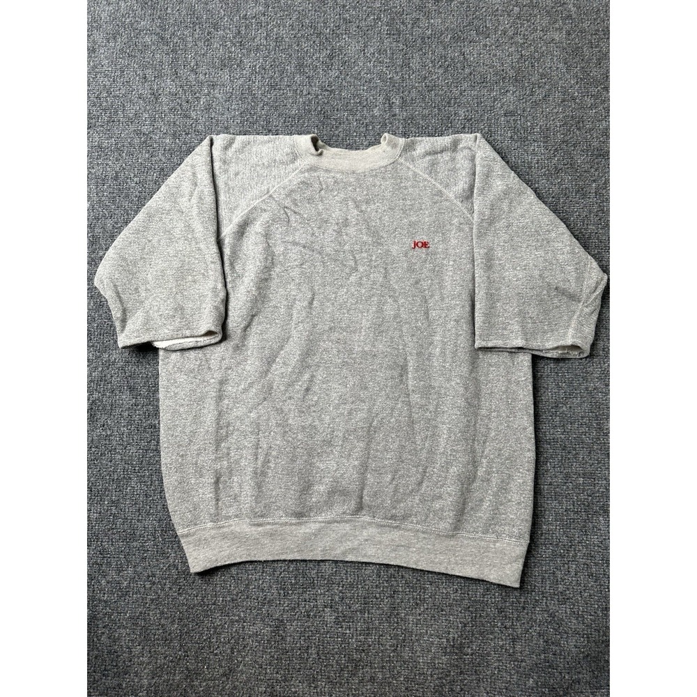 Mens Sweatshirt Raglan Crewneck Grey USA Made 70s 80s, Size L